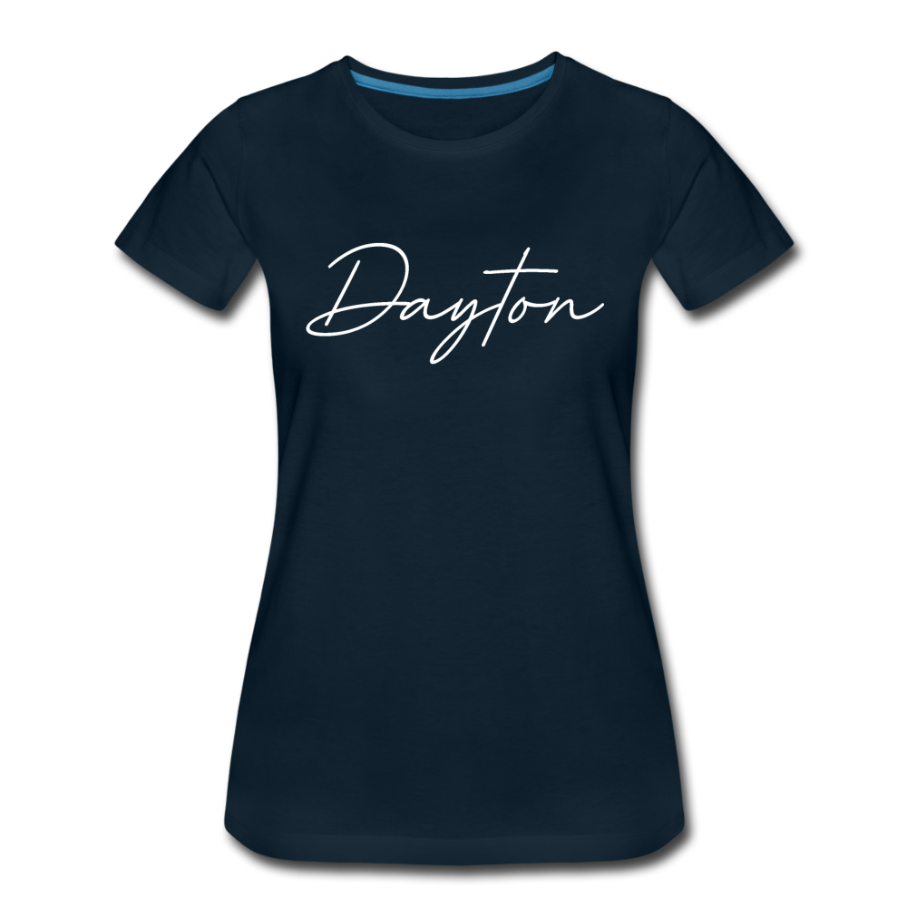 Dayton Cursive Women's T-Shirt - deep navy