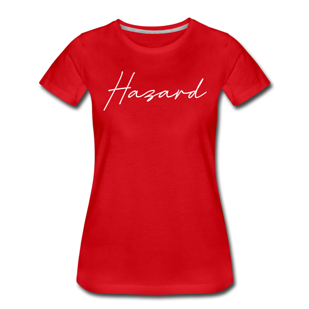 Hazard Cursive Women's T-Shirt - red