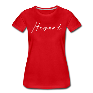 Hazard Cursive Women's T-Shirt - red