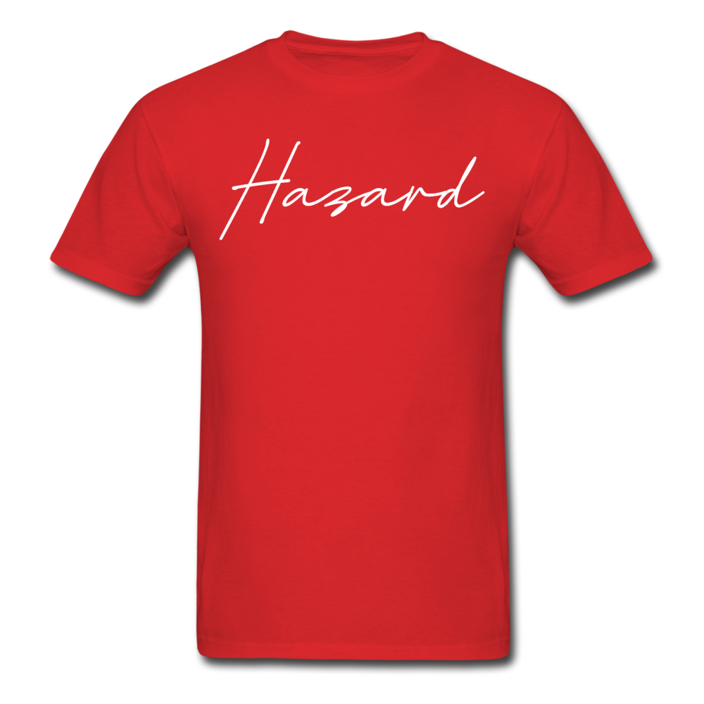 Hazard Cursive T-Shirt - red