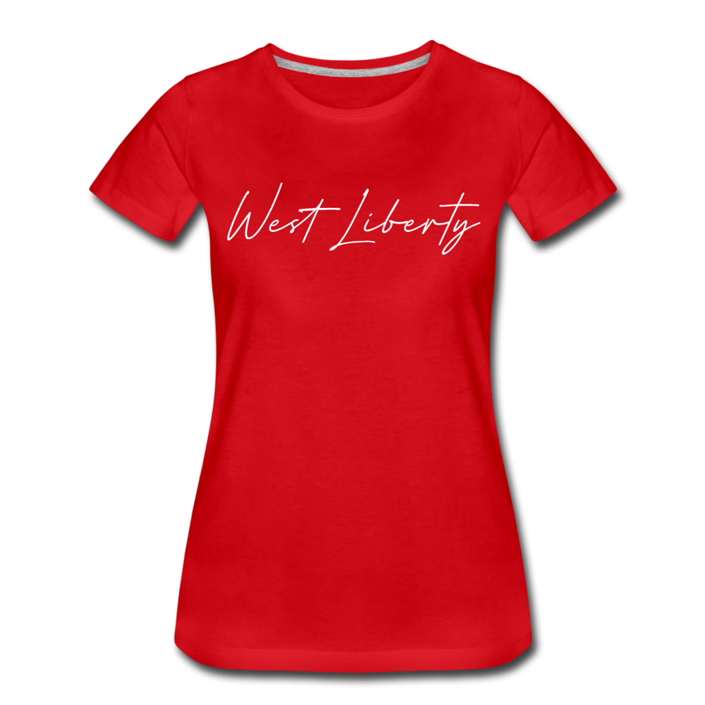 West Liberty Cursive Women's T-Shirt - red