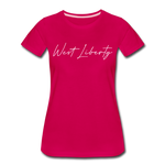 West Liberty Cursive Women's T-Shirt - dark pink