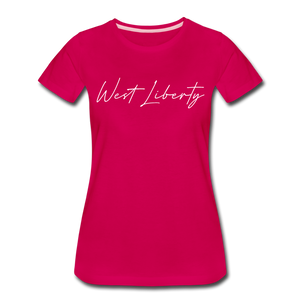 West Liberty Cursive Women's T-Shirt - dark pink