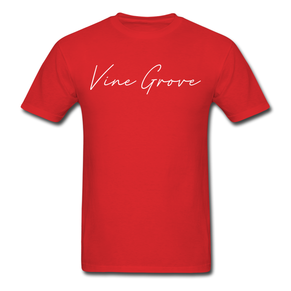 Vine Grove Cursive T-Shirt - red