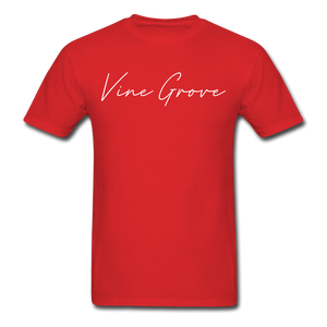 Vine Grove Cursive T-Shirt - red