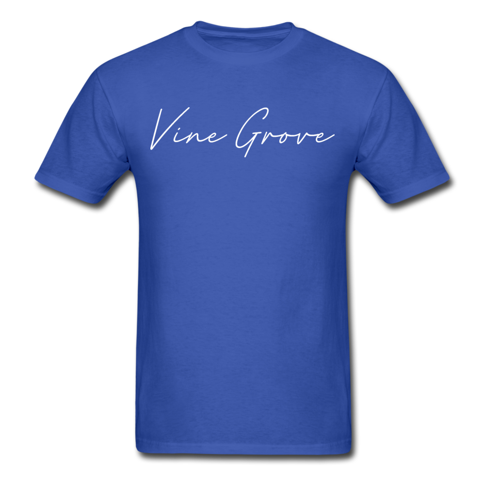 Vine Grove Cursive T-Shirt - royal blue