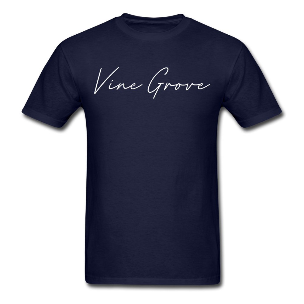 Vine Grove Cursive T-Shirt - navy