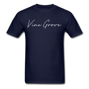 Vine Grove Cursive T-Shirt - navy