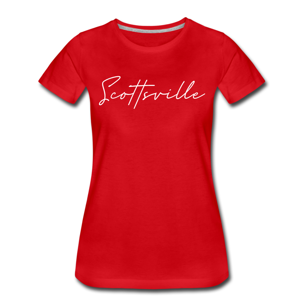 Scottsville Cursive Women's T-Shirt - red