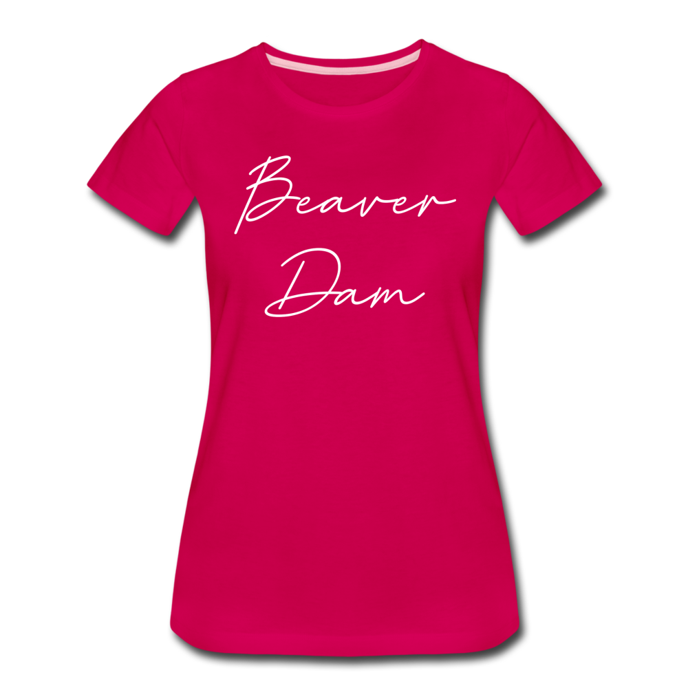 Beaver Dam Cursive Women's T-Shirt - dark pink