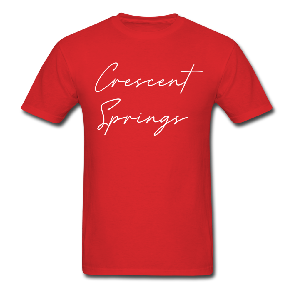 Crescent Springs Cursive T-Shirt - red