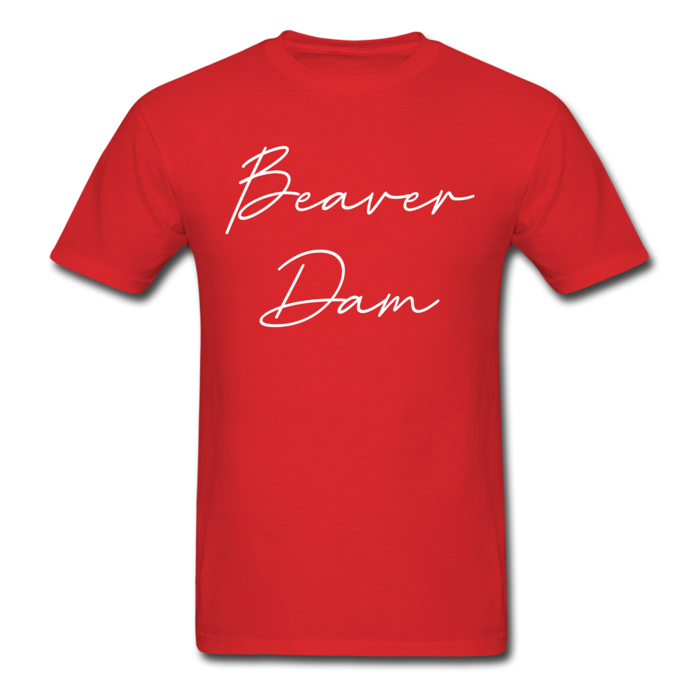 Beaver Dam Cursive T-Shirt - red