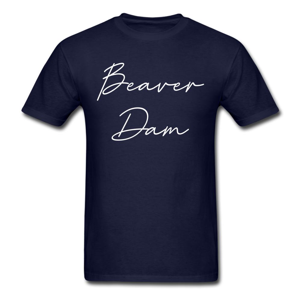 Beaver Dam Cursive T-Shirt - navy
