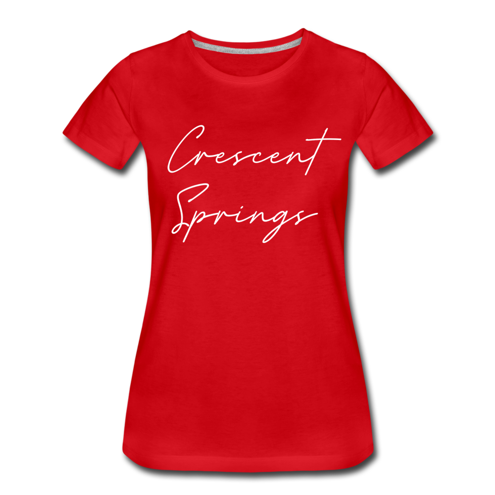 Crescent Springs Cursive Women's T-Shirt - red