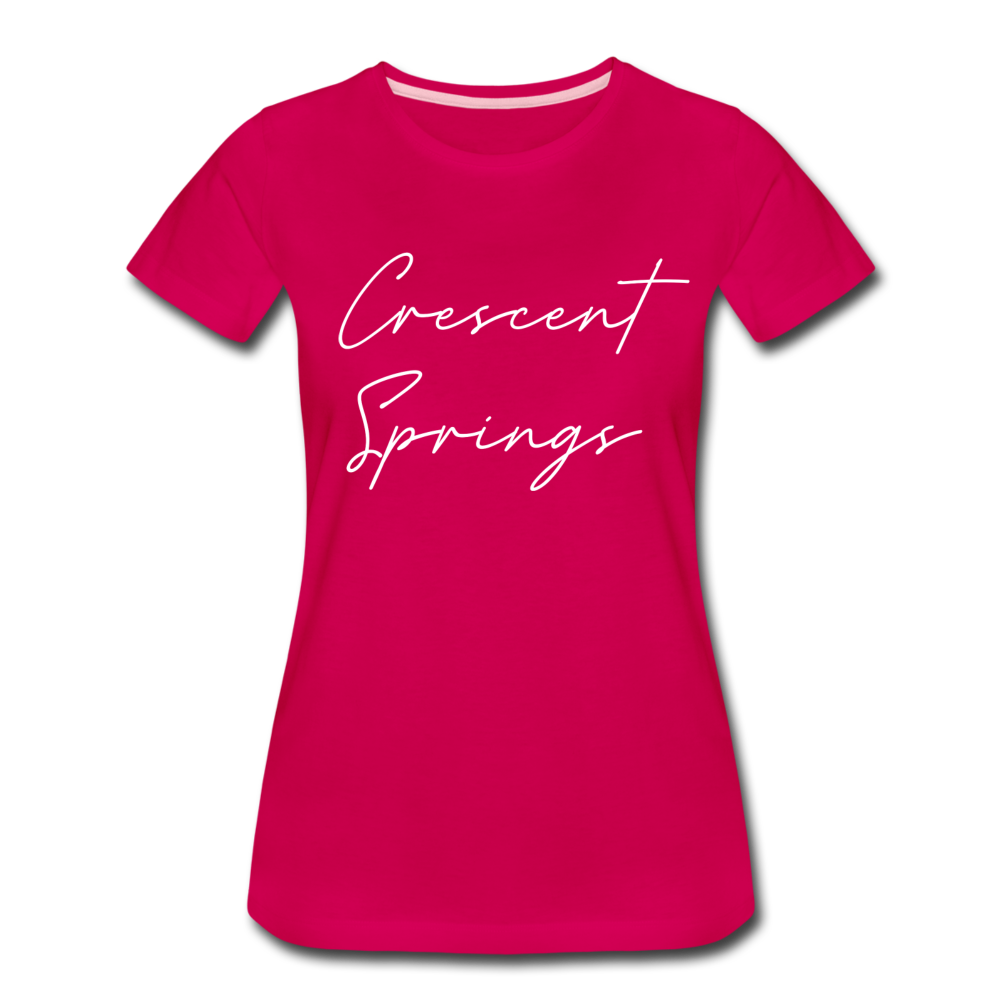 Crescent Springs Cursive Women's T-Shirt - dark pink