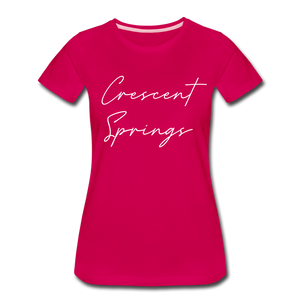 Crescent Springs Cursive Women's T-Shirt - dark pink