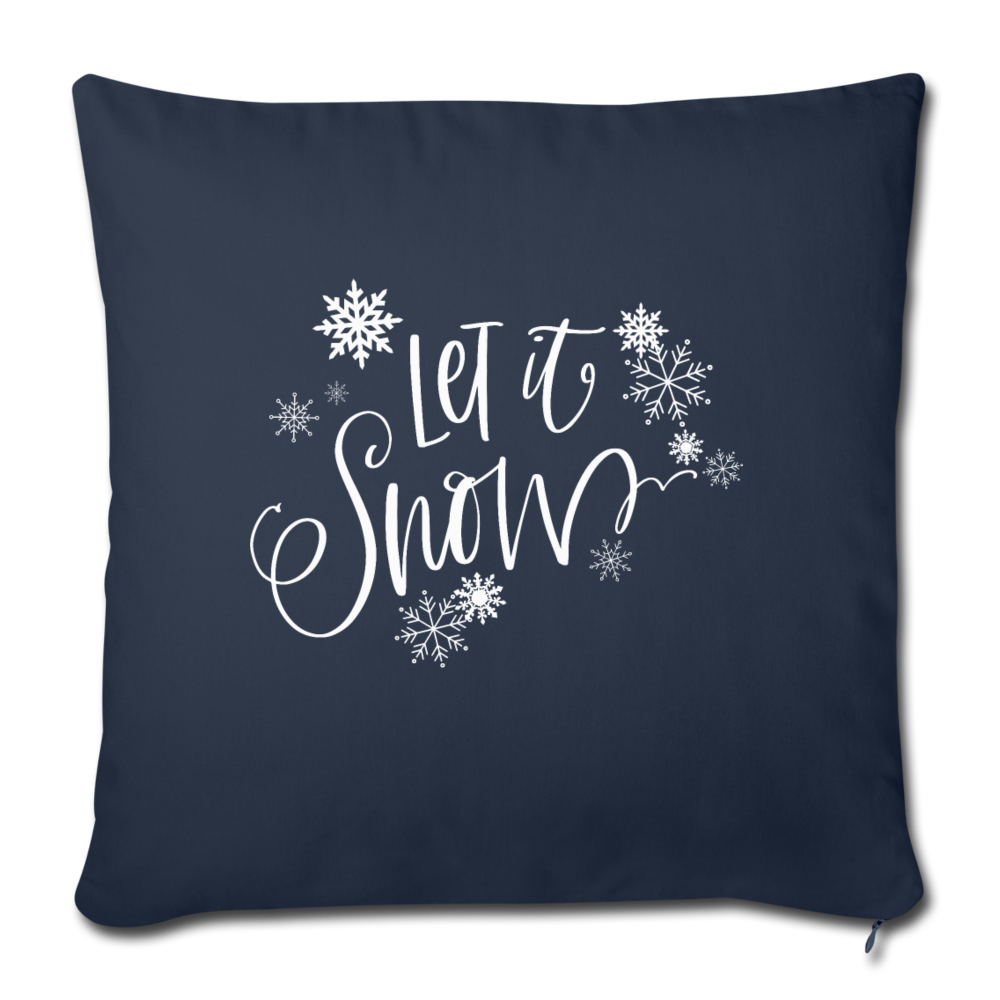 Let It Snow Pillow Cover - navy