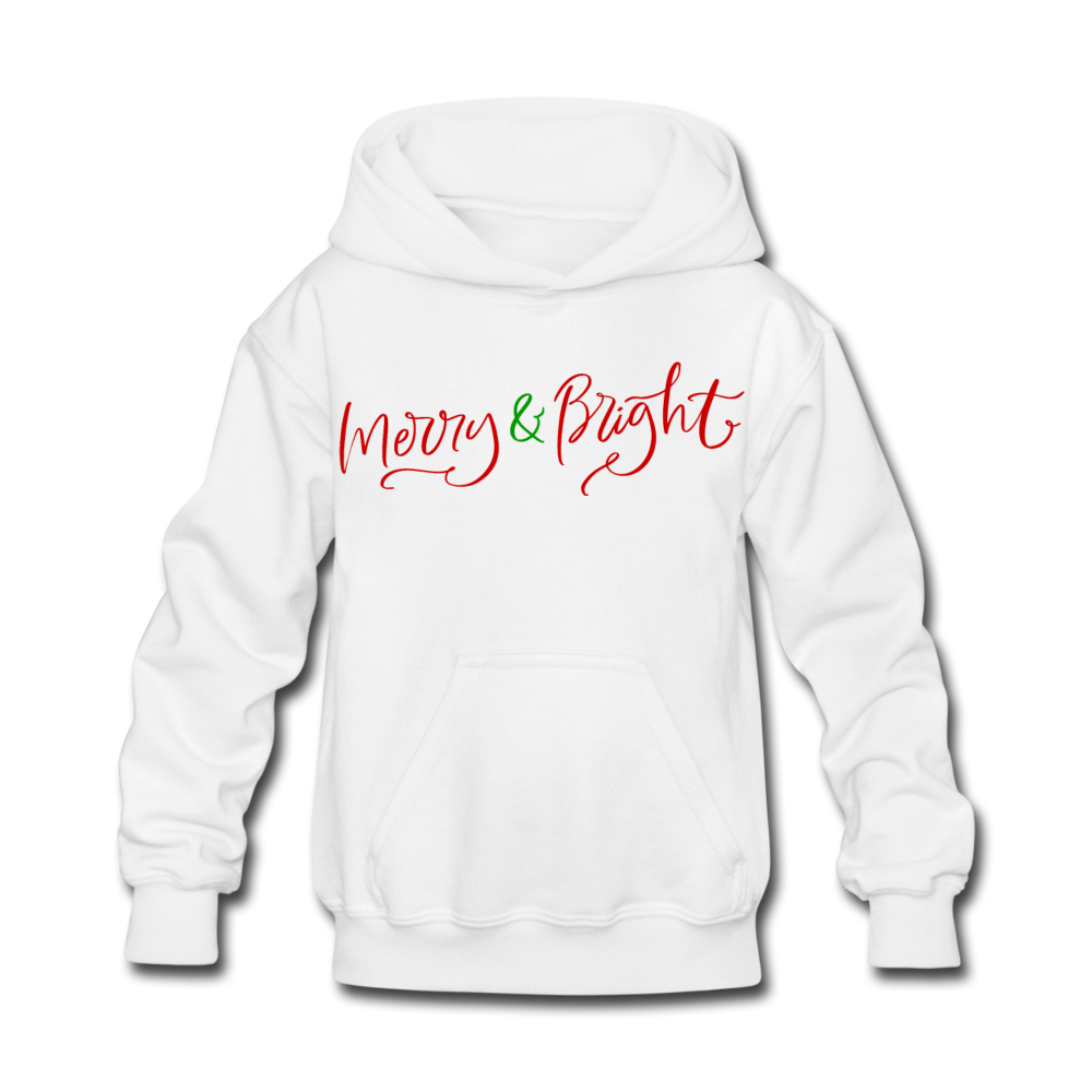 Merry and Bright Youth Sweatshirt - white