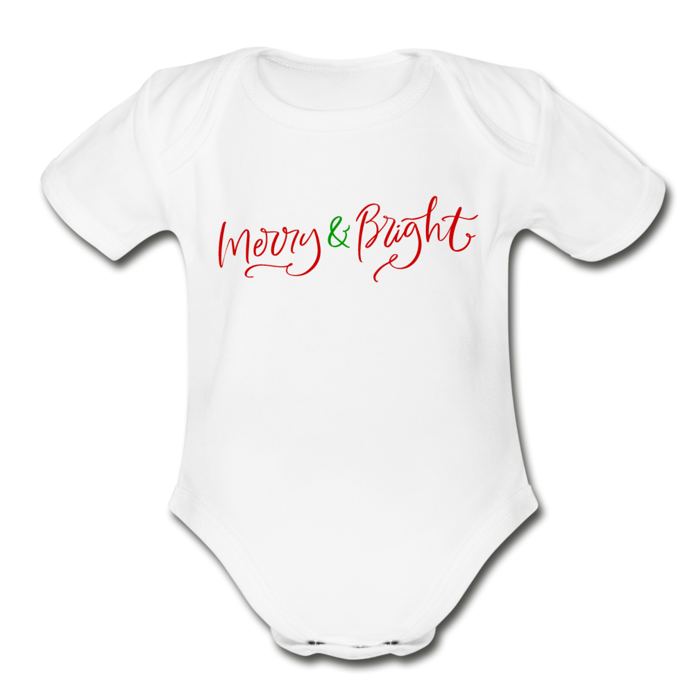 Merry & Bright Baby Bodysuit - white