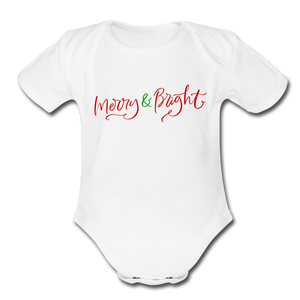 Merry & Bright Baby Bodysuit - white