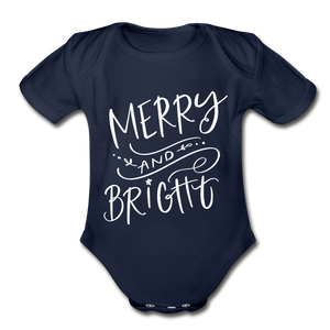 Merry & Bright Baby Bodysuit - dark navy