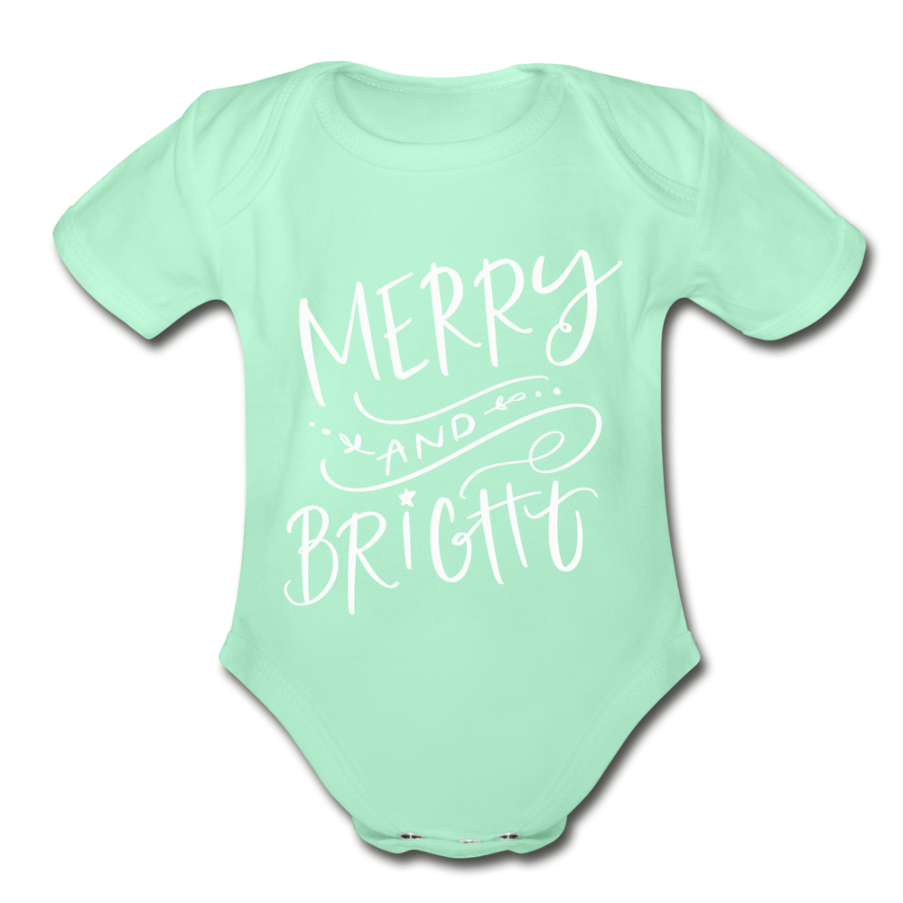 Merry & Bright Baby Bodysuit - light mint