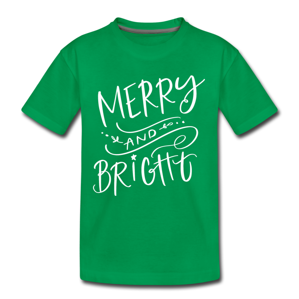 Merry & Bright Red/Green Youth T-Shirt - kelly green