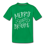 Merry & Bright Red/Green Youth T-Shirt - kelly green