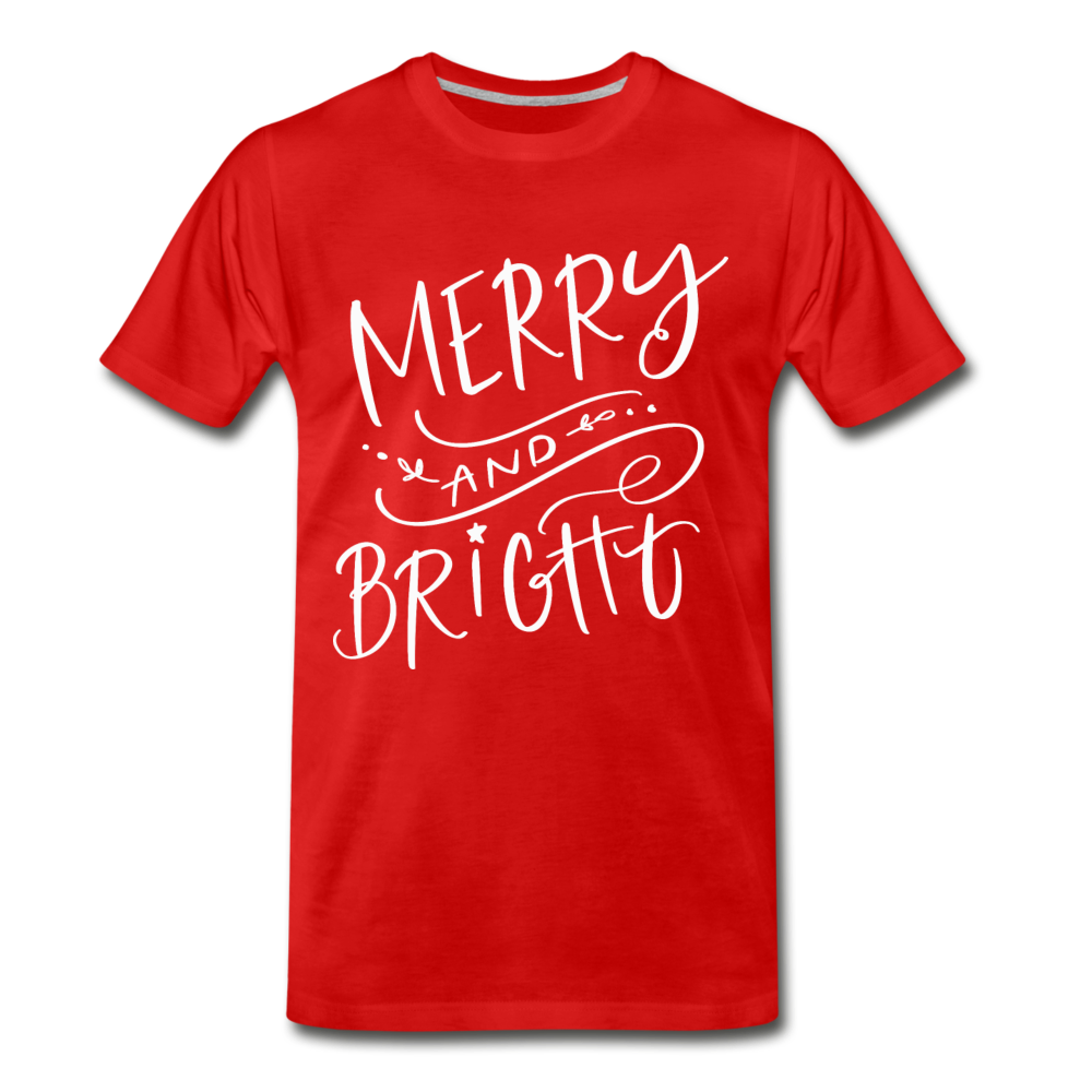 Merry & Bright Red/Green Unisex Tee - red