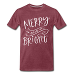 Merry & Bright Red/Green Unisex Tee - heather burgundy